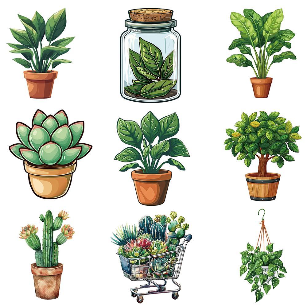 Plant Series Graffiti Sticker, 50pcs Self Adhesive Decorative Sticker, DIY Creative Sticker for Phone Case, Laptop, Notebook, Helmet, Skateboard, Customizable Stickers