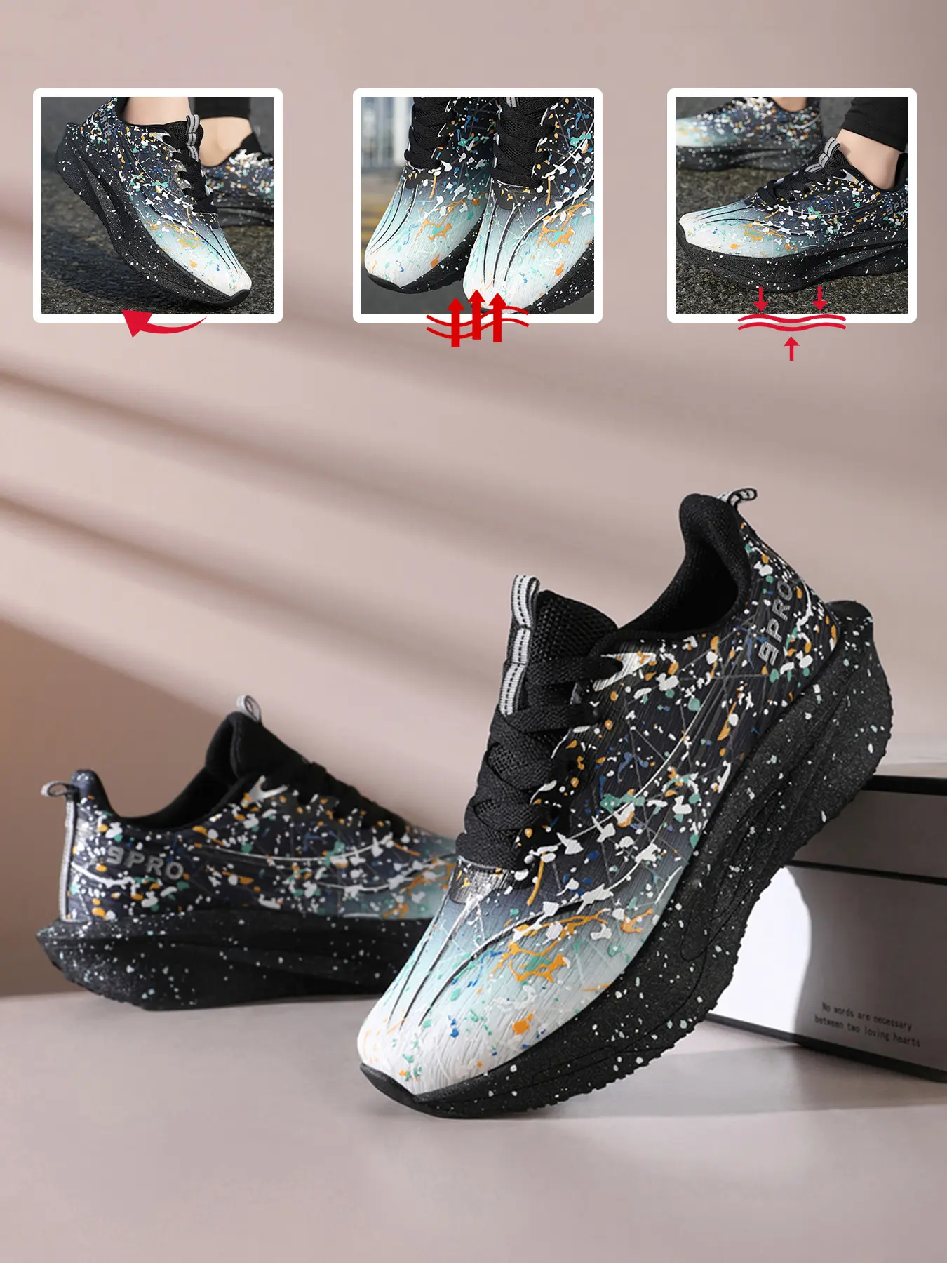 Gradient Mesh Breathable Lightweight Running Shoes, Trendy Colorblock Casual Sports Shoes, Unisex Daily Commute, Outdoor Jogging, Fitness Training