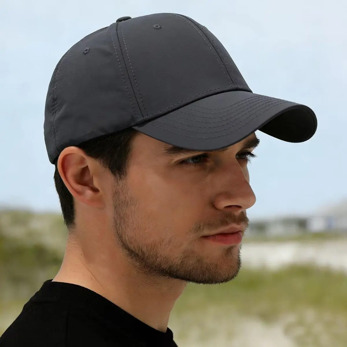Minimalist Waterproof Quick-Dry Baseball Cap - Plain Nylon Styling Cap Hat for Men, Golf Performance Hat, Hiking/Light Outdoor Sun Protection Washable Headwear, Golf Performance Hats