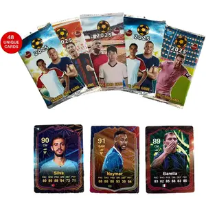 Soccer Trading Cards 2025-26 Edition 48 Mystery Collectible Cards 6 Packs Random Premium Inserts New 2025-26 Version with Updated Players for Soccer Fans