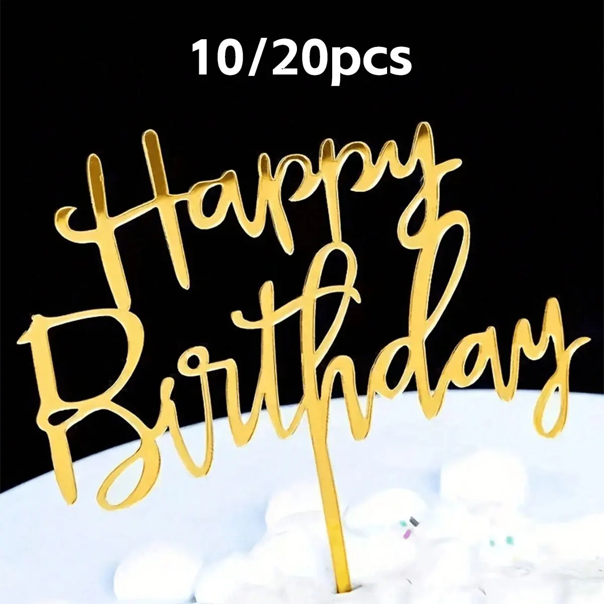 10/20 Birthday Happy Acrylic Cake Decorations, Cake Picks, Party Cake Decoration Supplies, Baking Essentials, Perfect Gift
