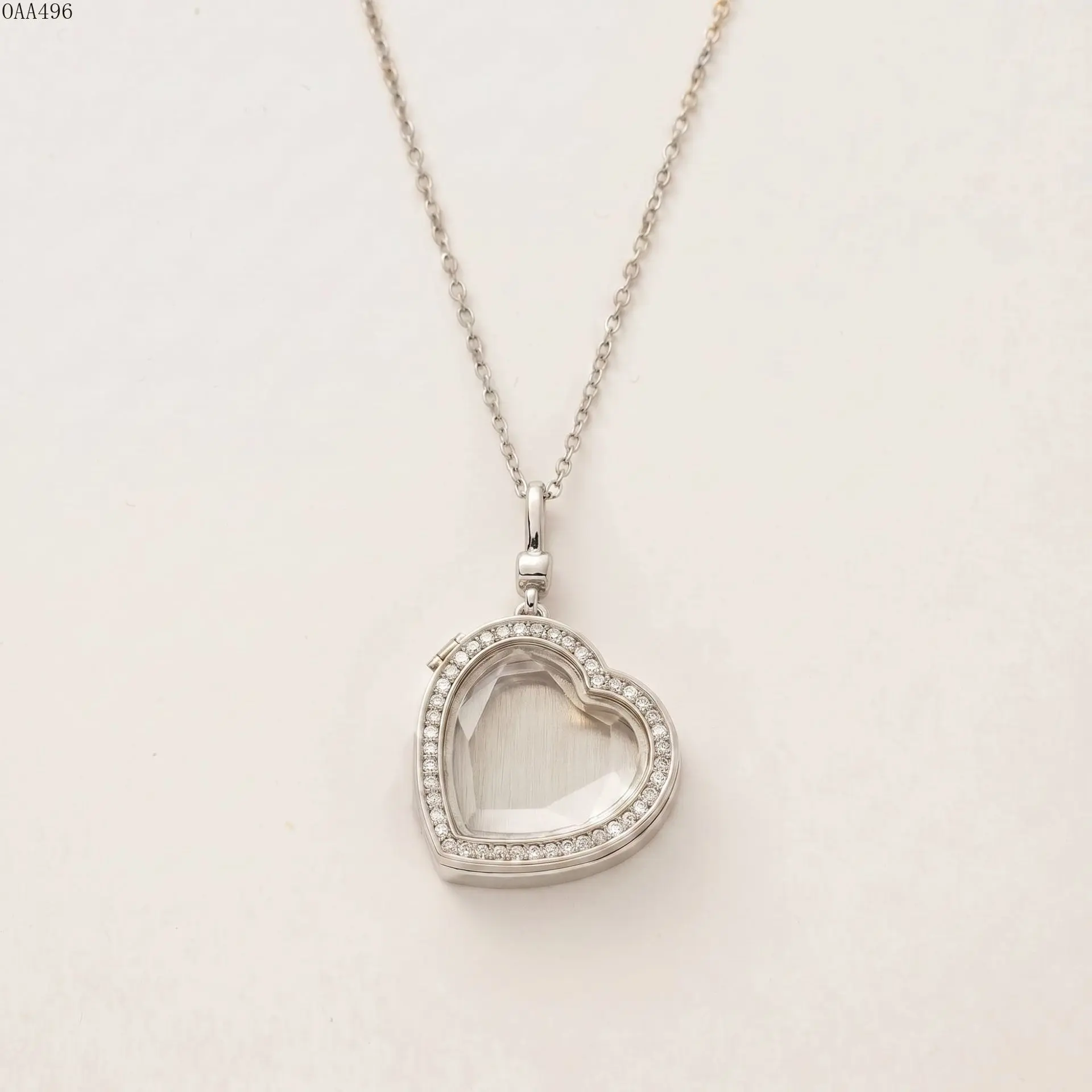Women's Sunflower Heart Shape Open Locket Pendant Necklace Stainless Steel Chain Crystal Accents Layering Piece DIY Bag Accessory for Daily Use and Gifting
