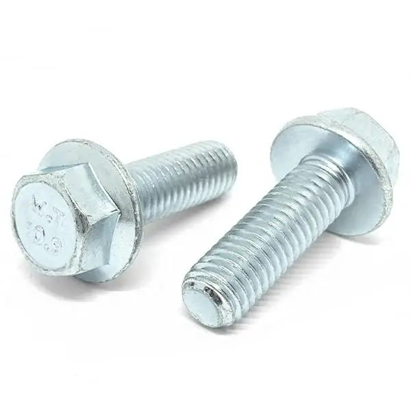 (4 Pieces) M12-1.25x30 Class 10.9 JIS Hex Flange  Screws UNF Fine Full Threads Zinc Clear