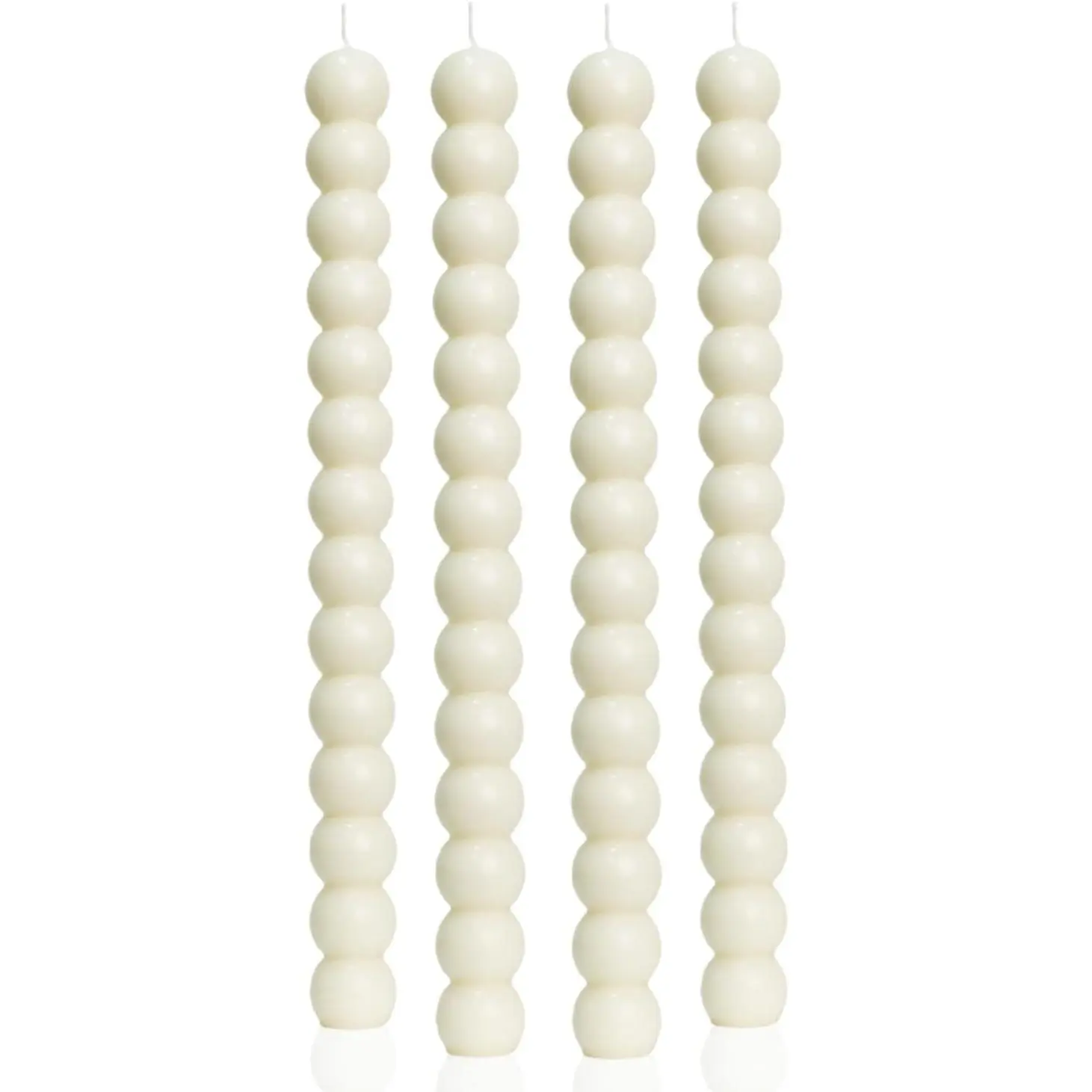 Ivory Tall Spiral Taper Candles, Set of 4 Unscented Dripless 10inch Candles for Decoration, Weddings, Party, Church