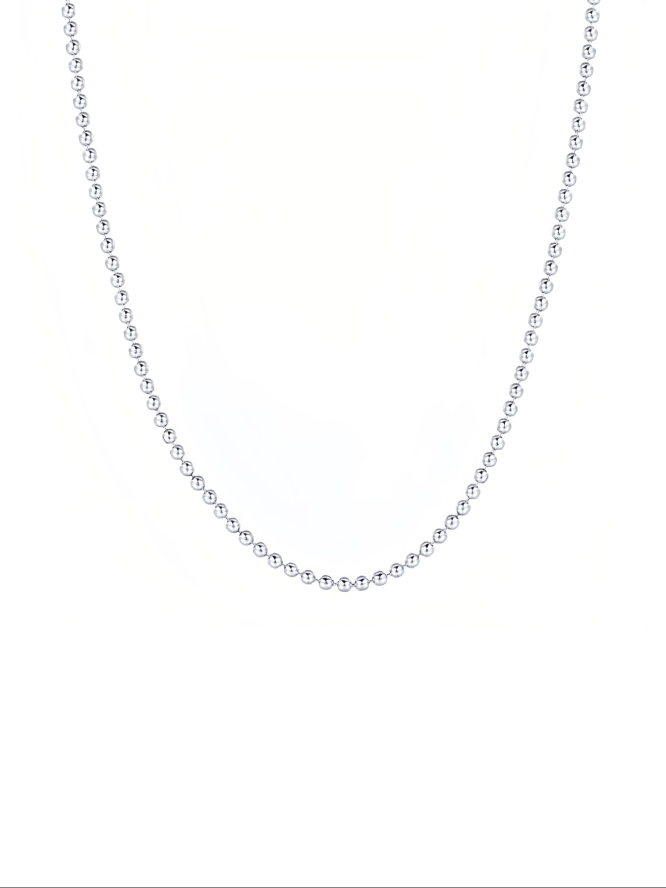 925 Sterling Silver Round Bead Design Necklace, Round Tennis Necklace, Mother's Day Gift, Fashion Jewelry for Party, Daily Clothing Decor, Trendy All-match & Exquisite Jewelry for Birthday Gift