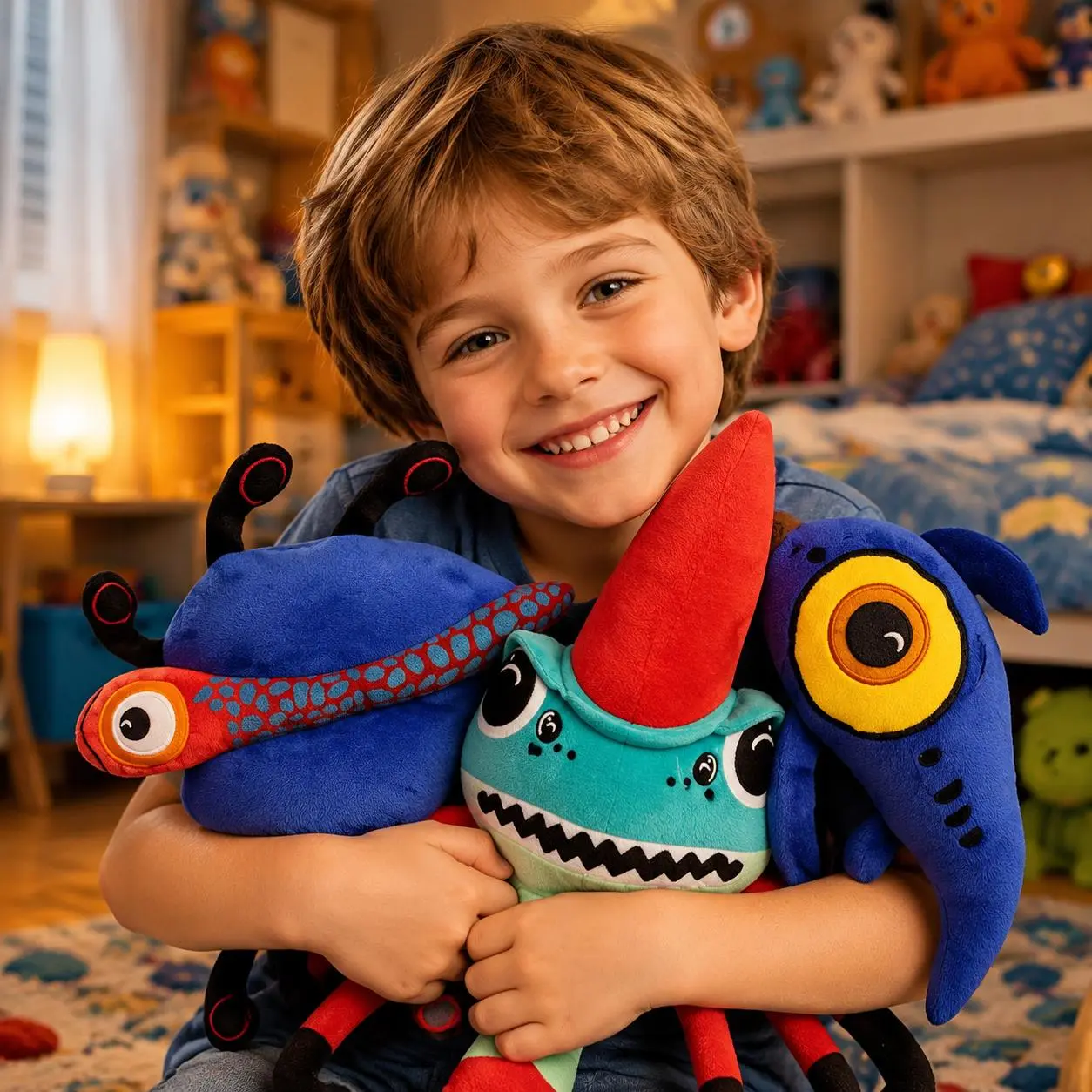 Alien Sea Creature Soft Plush Toy, PP Cotton 3 Styles Bug Prawn Fish Plush toy Subnautica Game Stuffed Doll