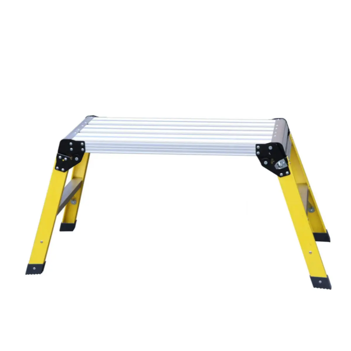 Heavy Duty Foldable Aluminum-Fiberglass Step Ladder, 330 LBS Max Load, Anti-Slip Texture, 11.68 lbs, 32.28"L * 15.74"W * 6.69"H, No Assembly Required, Portable Step Platform for Outdoor Camping, Car Washing