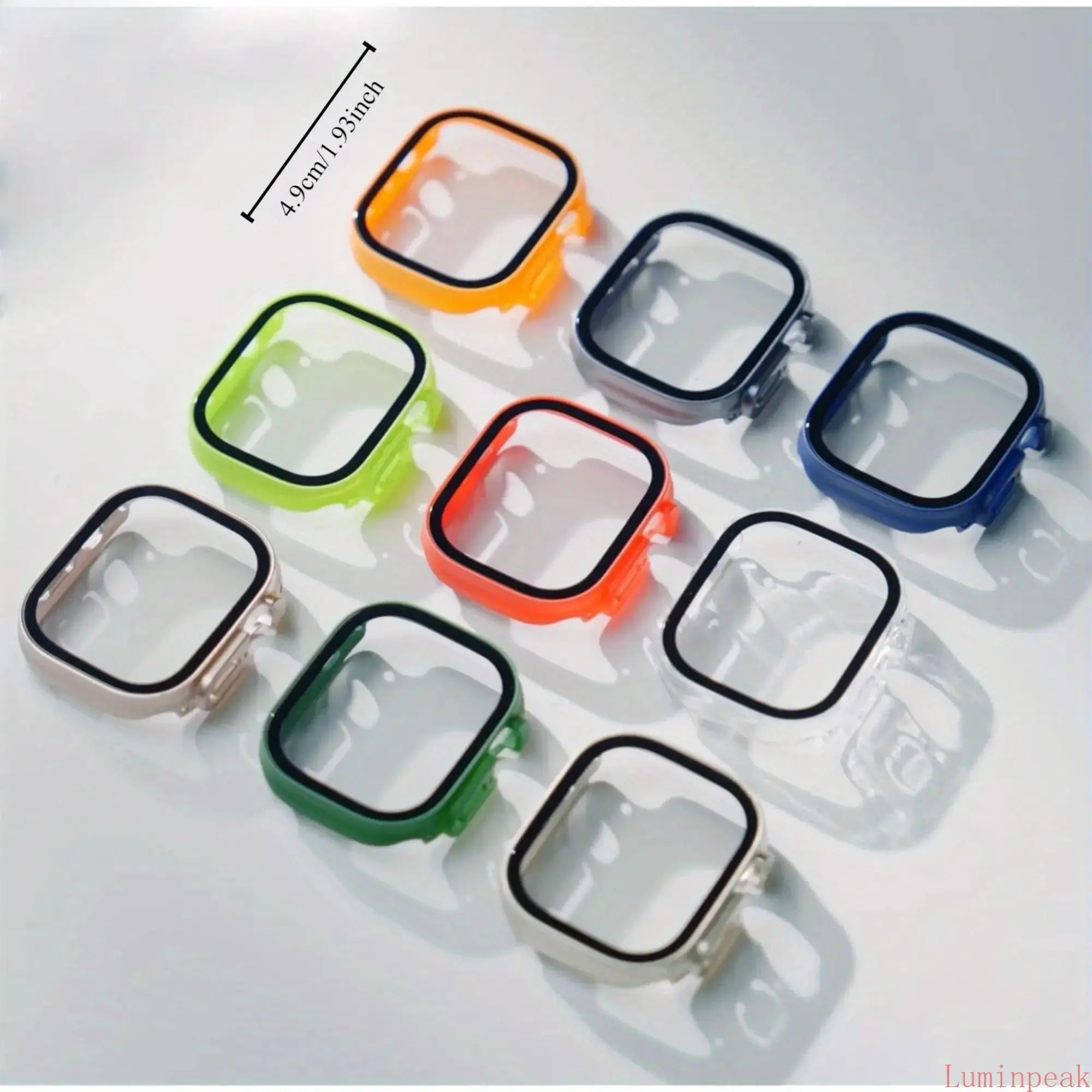 2026 New 9-Pcs Unisex Wearable Transparent Tempered Glass Full-Coverage Bumper Shell, Anti-Prying Smartwatch Protective Case for 49mm Ultra & Ultra 2, Durable Scratch-Resistant Shock-Proof Dustproof Outdoor Accessory