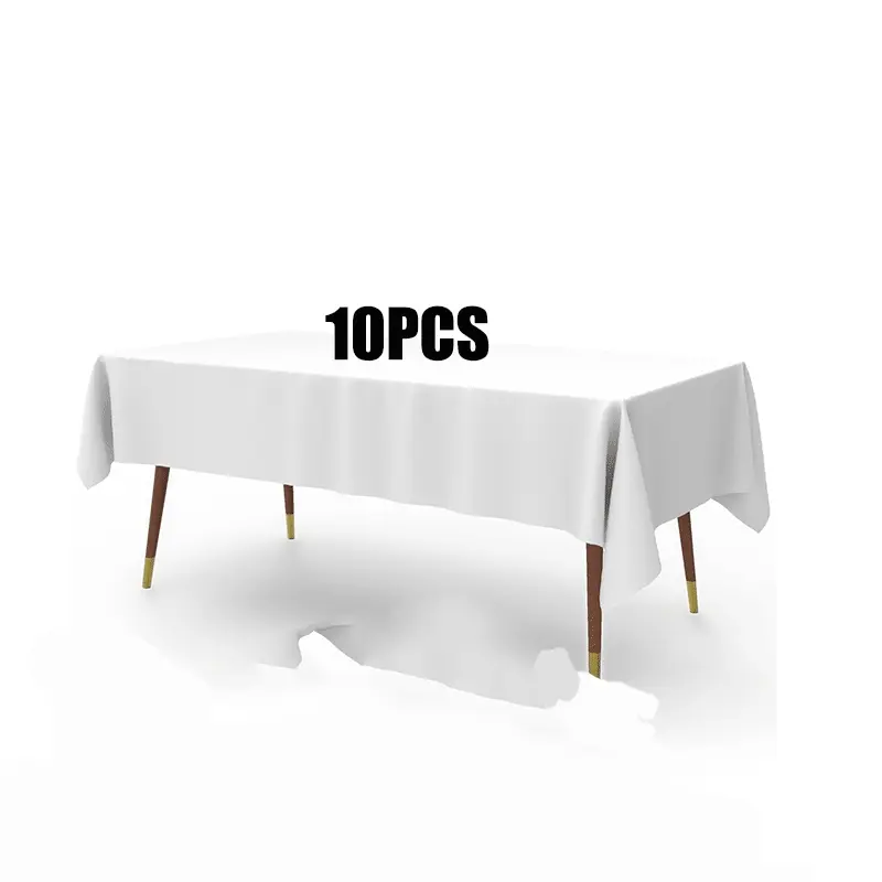Disposable Tablecloth for Parties, Weddings, Picnics, Rectangular Plastic Cover, Leakproof & Durable Design