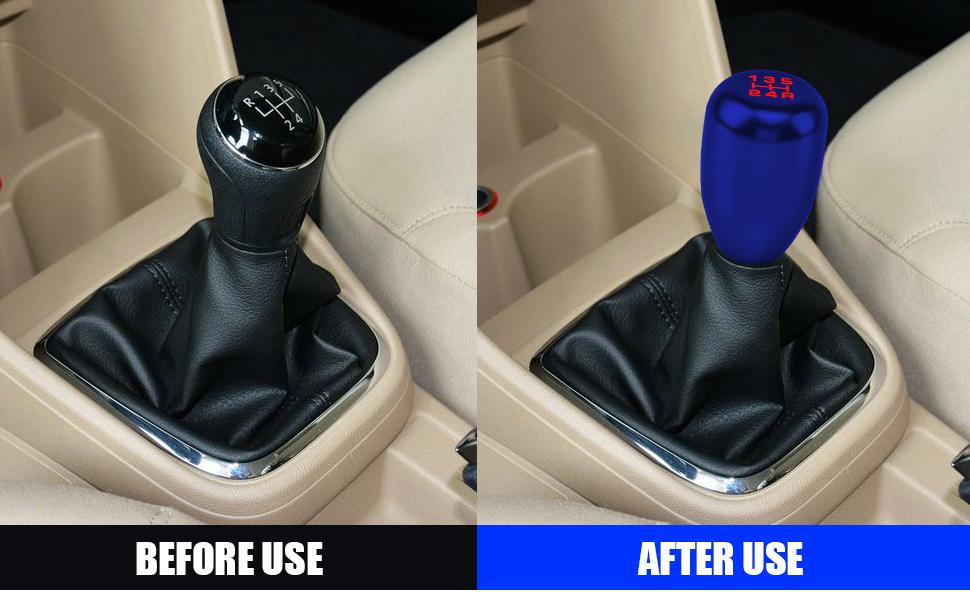 WOAOW Car Gear Shift Knobs, Manual Transmission Shift Knob, 5 Speed Car Stick Shift Knob with Adapter, Aluminum Alloy Shift Lever Knob, Universal Automatic Car Accessories for Manual Car Adjustable Gears Foot Pedal