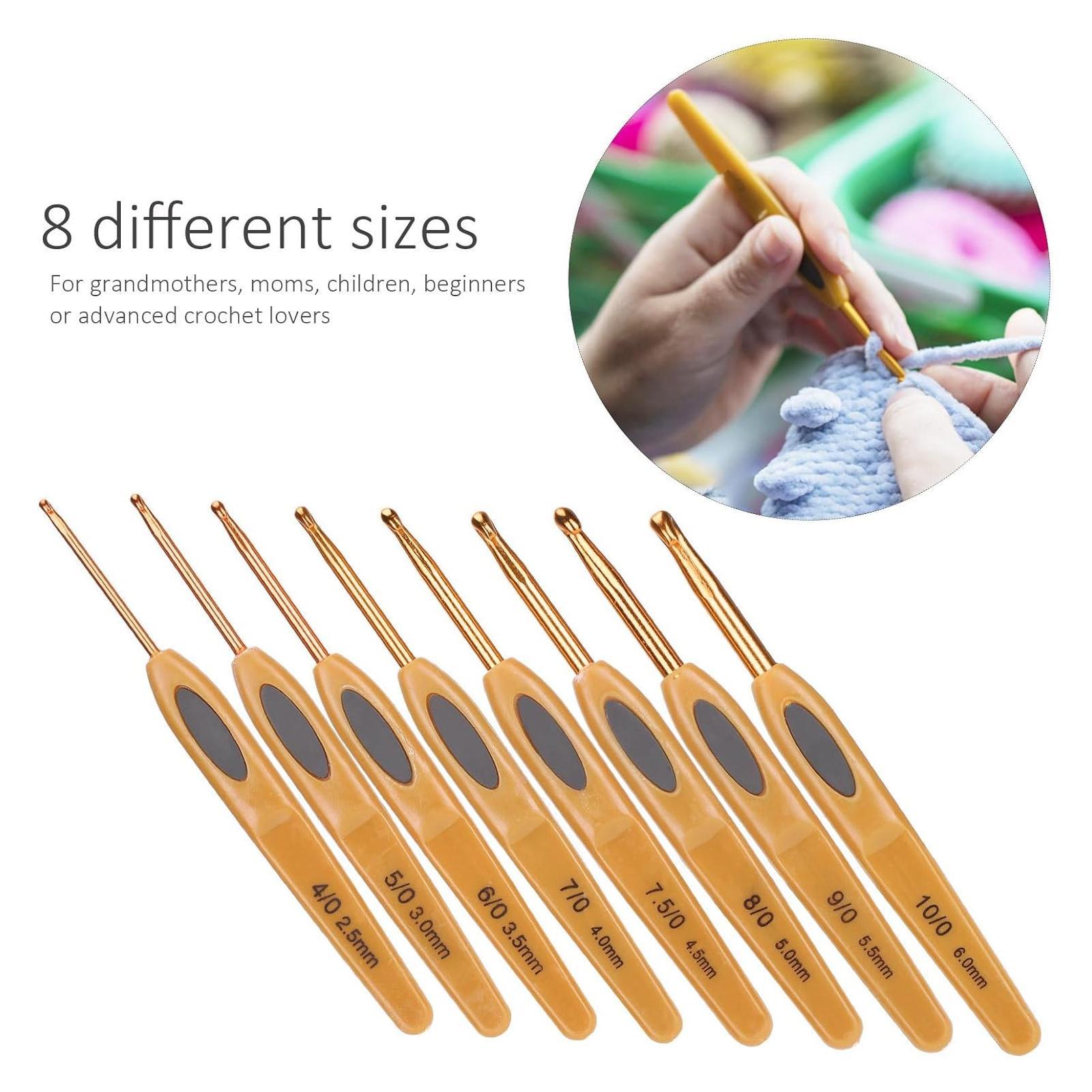 Mixed Size Crochet Needle Set, 8 Counts/set Soft Touch Crochet Hook, Suitable for Home Yarn Crafts, Crochet Gift Kit