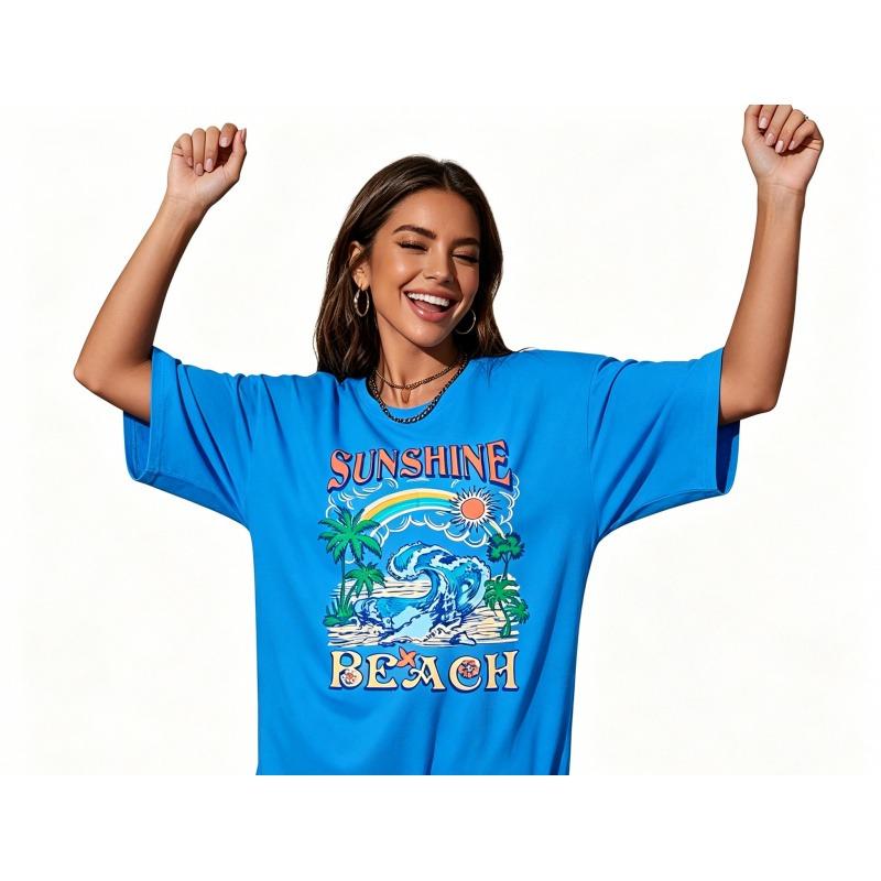 Oversized Hawaiian Shirts,Women Sunshine Beach Tshirt,Hawaii Tropical Tops,Beach Graphic Shirt,Summer Vacation Tee Top,100% Cotton, comfortable, Casual Oversized Hawaiian Shirts,Women Sunshine Beach Tshirt,Hawaii Tropical Tops,Beach Graphic Shirt,Summer Vacation Tee Top,100% Cotton, comfortable, Casual