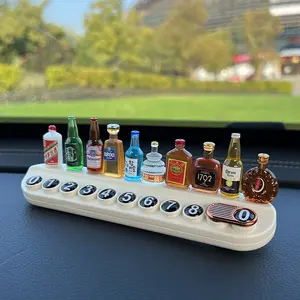 Cute Healing Mini Bottle Temporary Parking Number Plate, Creative Move Car Phone Sign, Scented Car Interior Decorative Ornament