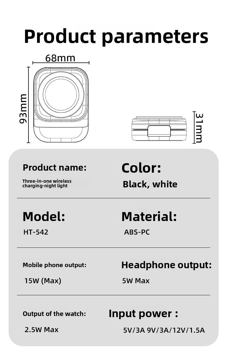 New foldable, retractable, magnetic 3-in-1 wireless charger suitable for Apple phone stand wireless charging