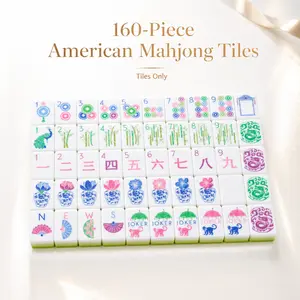 Deluxe Vibrant Apple Green Acrylic American Mahjong Kit - 160 Crystal Tiles, Premium Gift for Mahjong Enthusiasts, Indoor Recreation Game Night Gear
