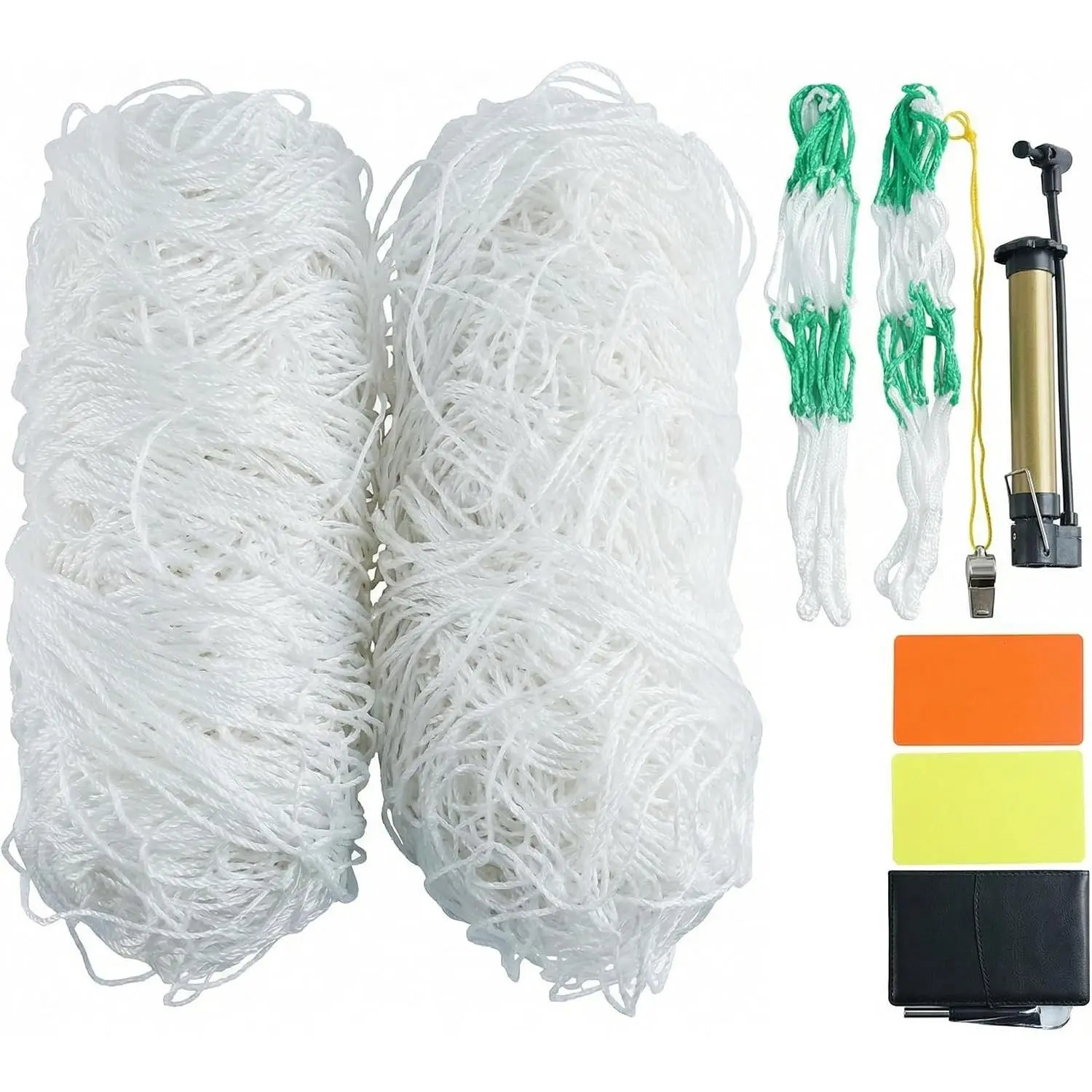 2 Pcs Heavy Duty Soccer Replacement Goal Nets, Full Size Polyethylene Polyester Soccer Net Set (24x8FT/20x6.5FT/10x6.5FT Available), Posts NOT Included