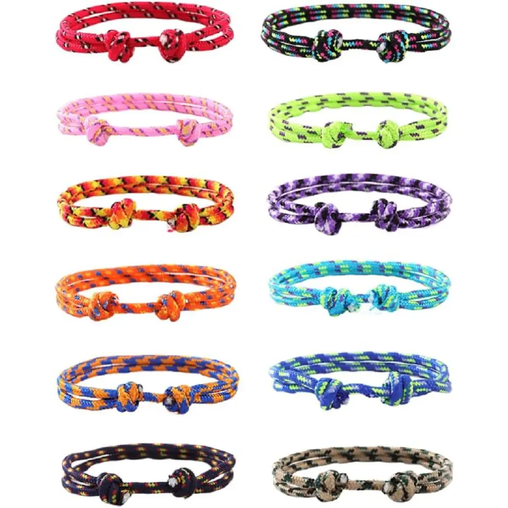 8/12Pcs Colorful Bohemia Neon Braided Friendship Charm Bracelets Set  Adjustable Surfer Rope String Bracelets for Women Men Boho Summer Beach Surfer Tribal  Gifts