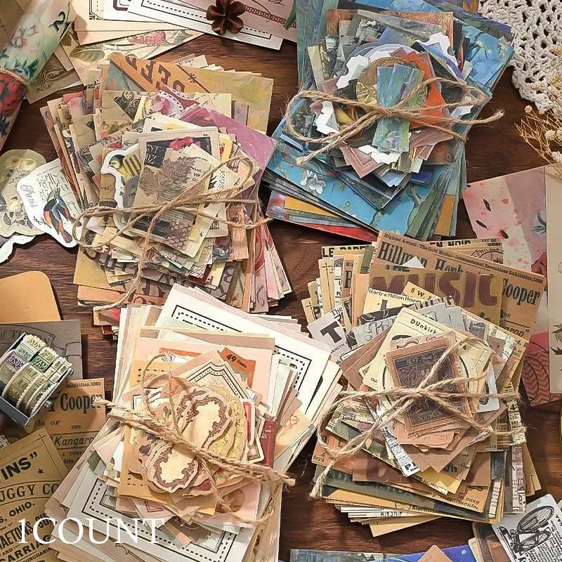 Vintage Scrapbook Paper 100 Sheets, Perfect for DIY Junk Journals & Collages, Ideal for Planners & Card Making, Aesthetic Retro Design