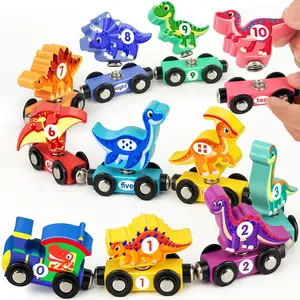 Wooden Dinosaur Train Set for Toddlers - Magnetic Dinosaur Toys and Number Train, Montessori and Educational Toys Preschool Learning Activities for Kids, Birthday Gifts for Boys, Girlsfidget toys