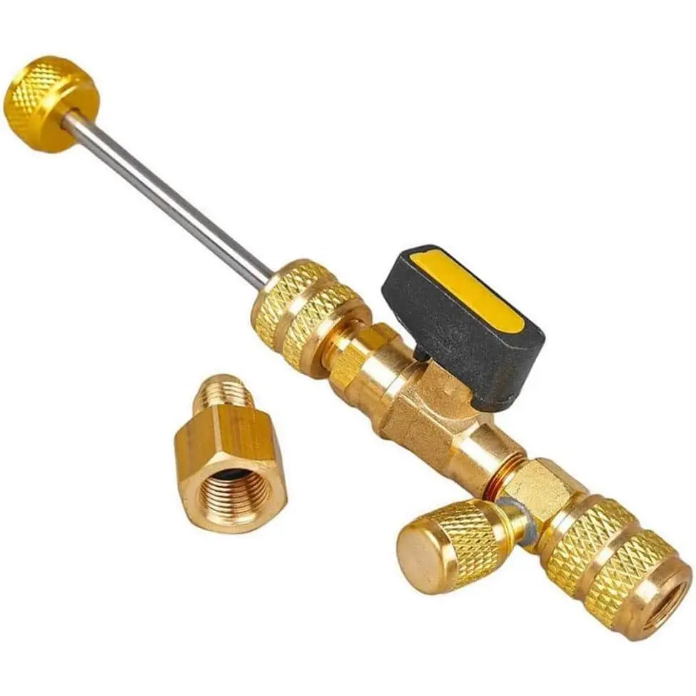 HVAC Valve Core Remover Installer with  Size SAE 1/4 & 5/16 Port Air Conditioning Line Repair Tools for R22 R410A