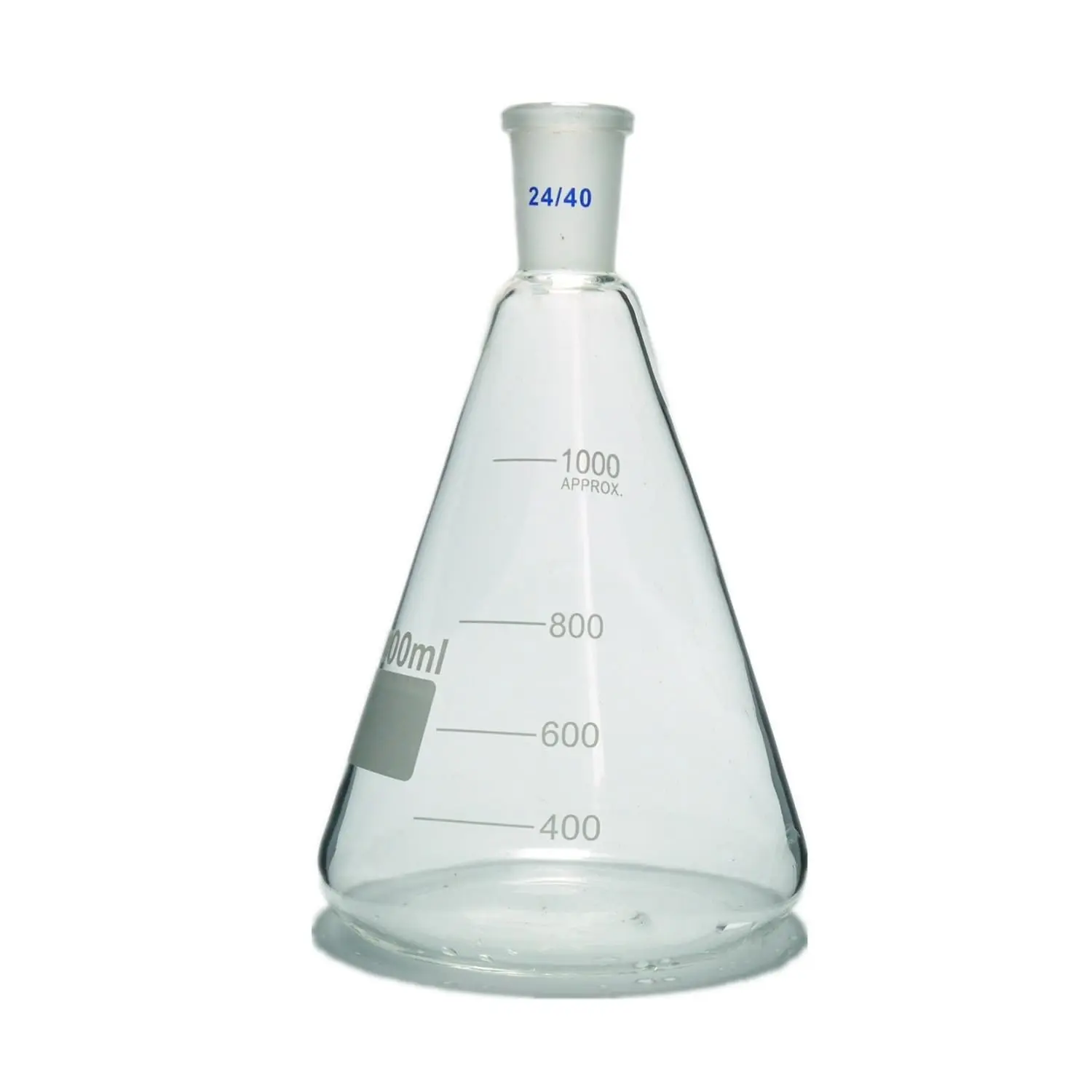 1000ml 24/40 Lab Glass Erlenmeyer Flask with Ground Joint 1L Laboratory Chemistry Conical Bottle