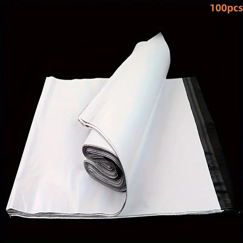 100 Shipping Bags for Envelope Storage and Transport, Self-Adhesive Plastic Packaging Bags, Ideal for Mail and Parcel Delivery