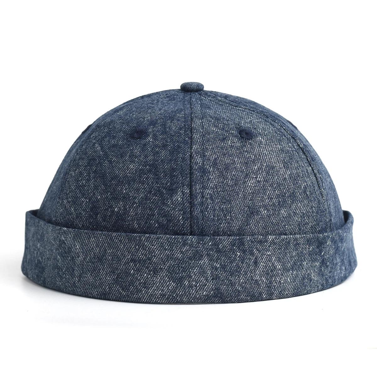 Washed Docker Beanie Brimless Cap Hat Without Visor Solid Color Retro Vintage Street Style Spring Autumn Outdoor Gorras