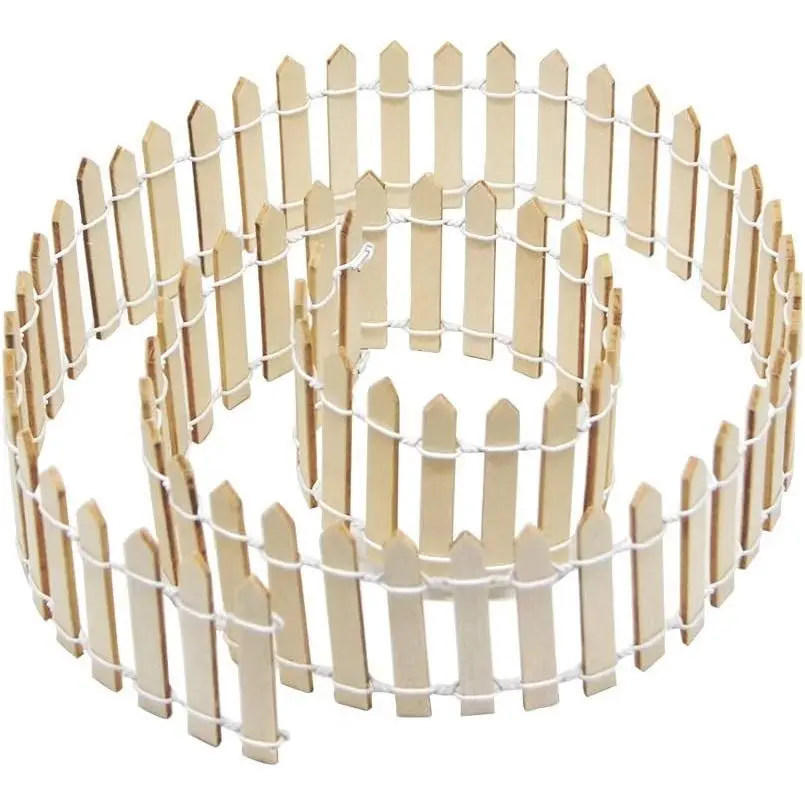 40 Inches Miniature Fairy Garden Fence, DIY  Picket Fence Mini Ornament for  Garden