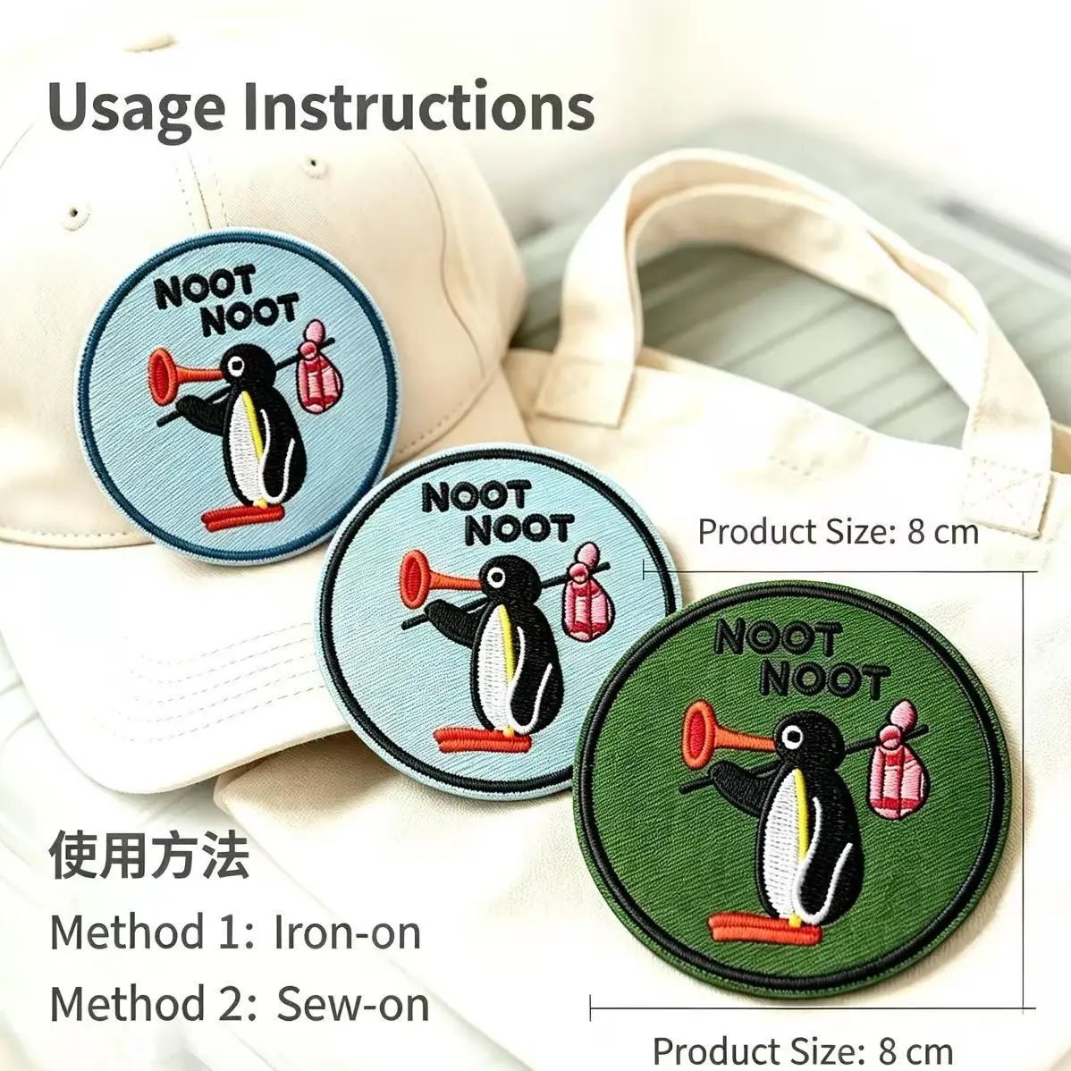 3 pcs Cute Penguin Pattern Iron-On Embroidery Patches, Durable Fabric Badges, Easy to Sew or Iron, Ideal for Jackets and Bags, Embroidered Patches