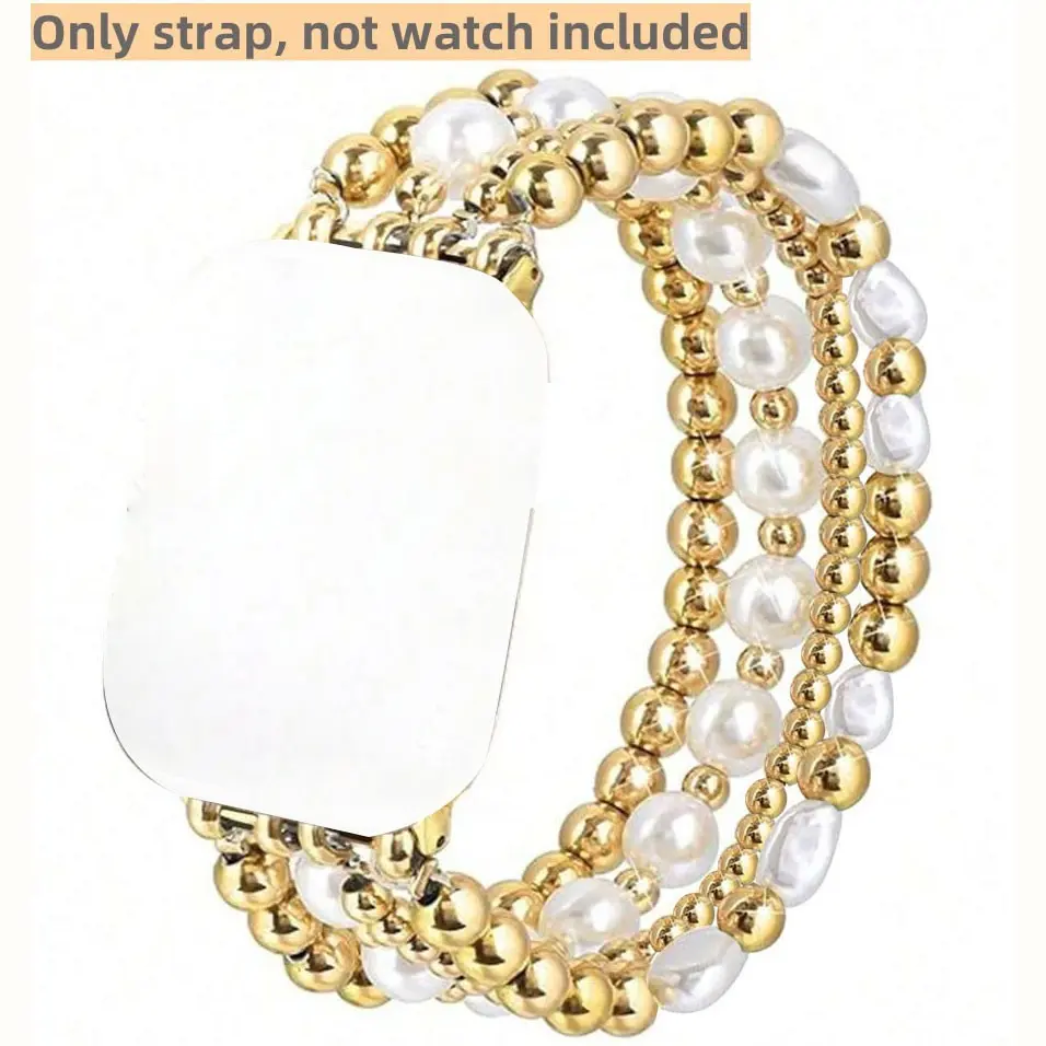 1 Count Bead-Chain Watch Wrist Strap, Smartwatch Strap Compatible with Apple Watch 38/40/41/42/44/45/46/49 mm, Suitable for Apple Watch Series Ultra, SE and 10/9/8/7/6/5/4/3/2/1 (strap only, watch and case not included), Wearable Accessories
