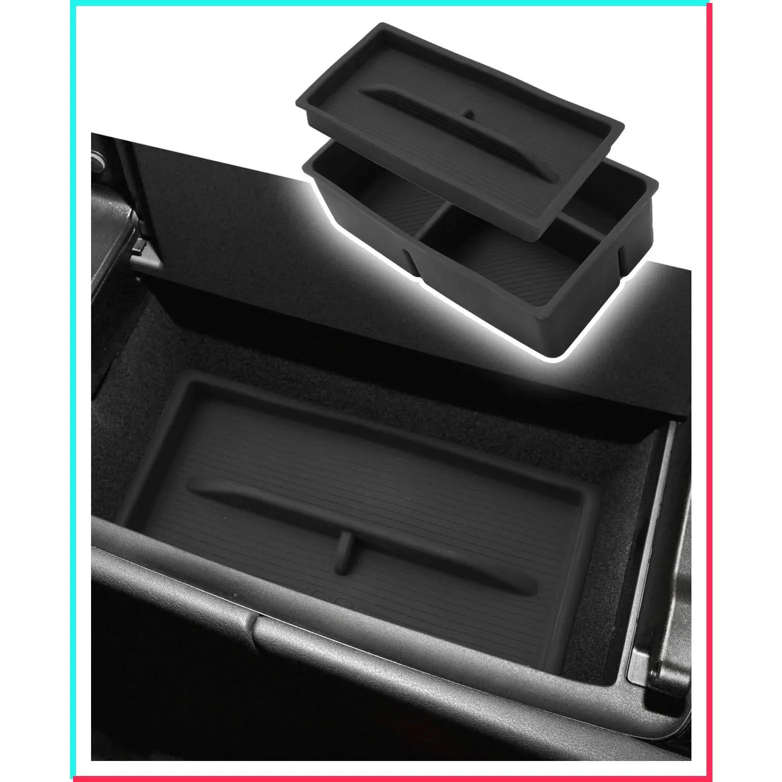 Dual-Layer Center Console Organizer Tray for 2023-2026 Lexus RX 350 5th Generation All Models Silicone Armrest Storage Middle Console Insert Accessories