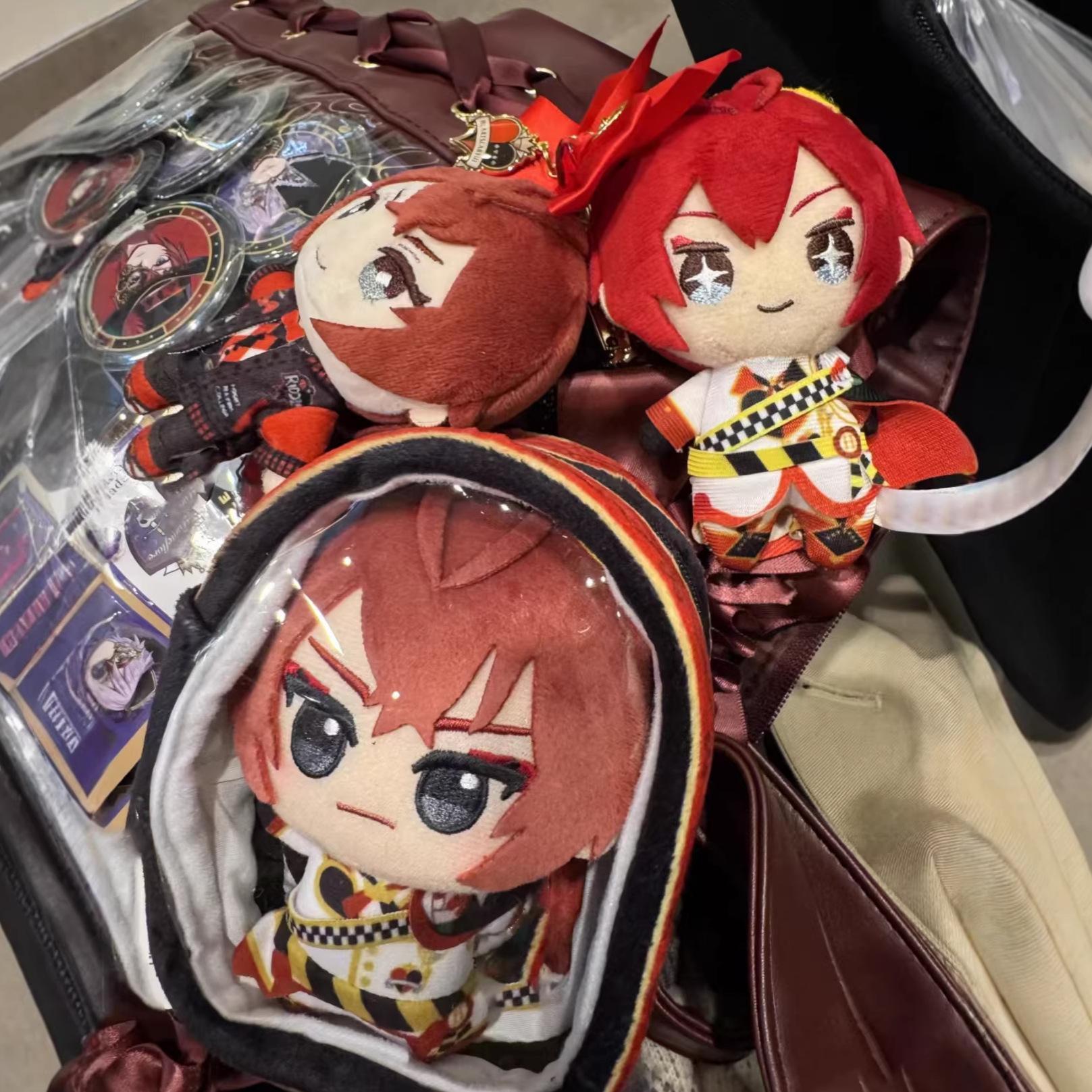 Twisted-Wonderland 10cm Riddle Rosehearts Cotton Doll - Chibi Stuffed Toy Print Keychain Pendant Gift