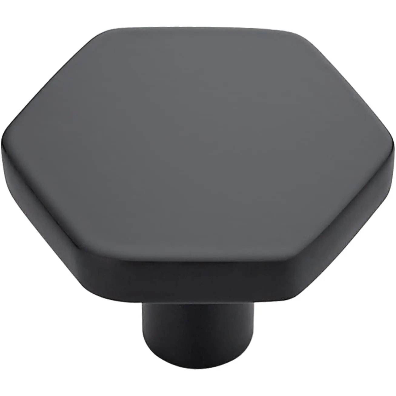 Matte Black Cabinet Knobs 1.1 in Hexagon 1 Pack Solid Kitchen Hardware | Modern Style, Zinc Alloy, Rust-Resistant, Easy Install, Screws Included, Kitchen, Bathroom, Drawers, Cabinets