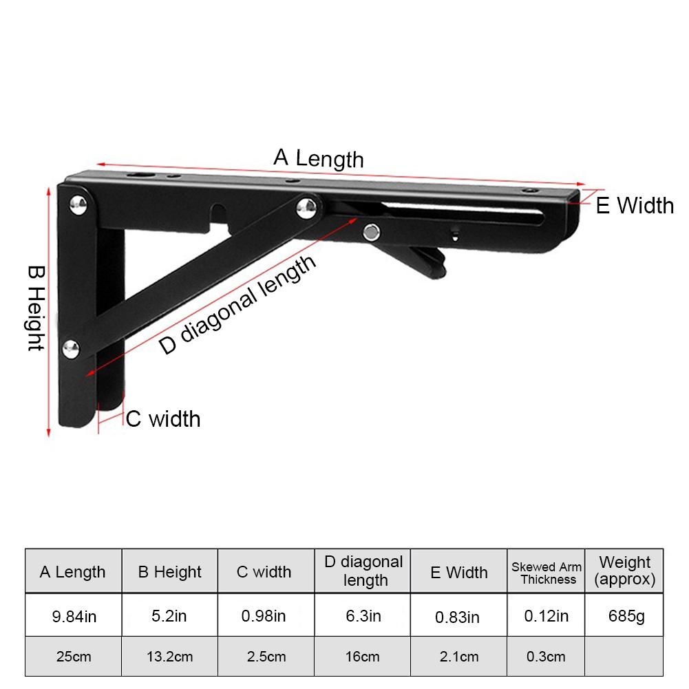 2Pcs Collapsible Shelf Bracket Stainless Steel Max Load 90kg Wall Mounted Floating Shelf Bracket for DIY Home Table Bench 2Pcs Collapsible Shelf Bracket Stainless Steel Max Load 90kg Wall Mounted Floating Shelf Bracket for DIY Home Table Bench