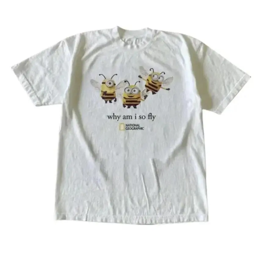 Men's And Women's T-Shirt, National Geographic Minibee Cotton T-Shirt, Animal T- Shirt, Unisex Vintage Graphic Tees Gothic Grunge Y2K Emo Scene Amity Affliction Style Clothes Men Women Streetwear Summer
