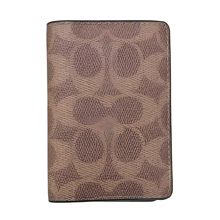 COACH Coach 8-Logo Bifold Cardholder for Men in Tan and Black Coated Canvas