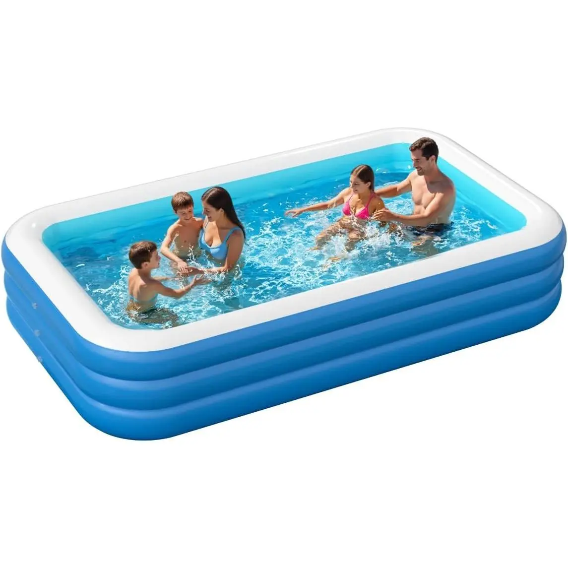 Inflatable Pool for Adults, 103'' x 65'' x 22'' Large Inflatable Pool for Adults, Blow up Pools, Rectangular Family Swimming Pool, Oversized Thickened Family Inflatable Pools for Outdoor