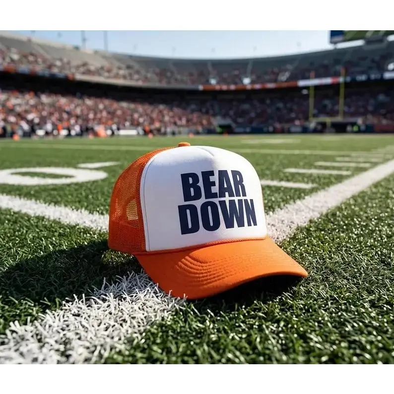 BEAR DOWN Hat, Chicago Vintage Trucker Hat,Game Day Hat # TikTokMadeMeBuyIt # Baseball Hat # ChristmasDayGift # FathersDayGift # GiftForMen