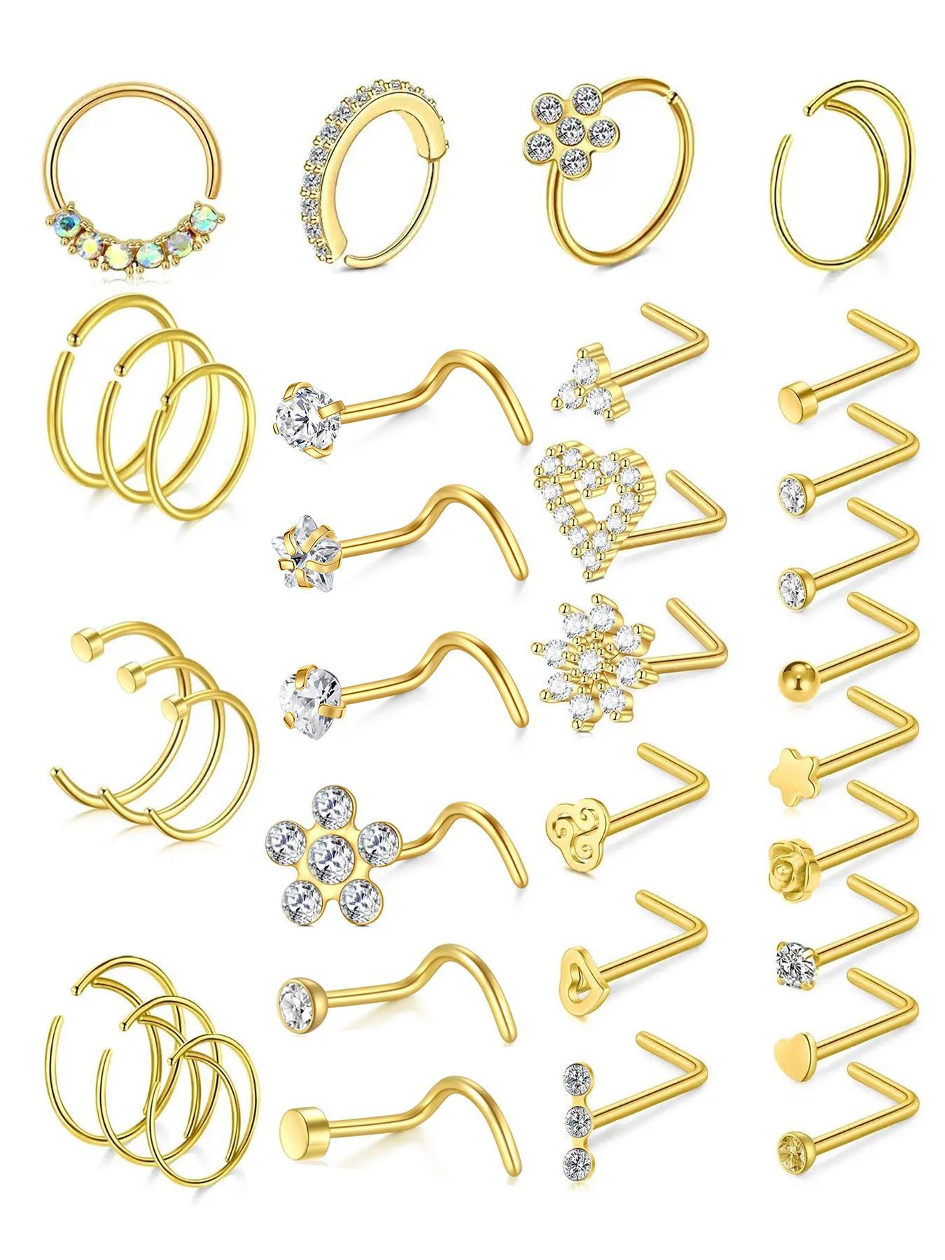 Simple Elegant Rhinestone Decor Nose Ring, Gift for Wife, Nose Studs for Women, Body Jewelry for Party, Daily Clothing Decor, Exquisite Jewelry for Gift Simple Elegant Rhinestone Decor Nose Ring, Gift for Wife, Nose Studs for Women, Body Jewelry for Party, Daily Clothing Decor, Exquisite Jewelry for Gift