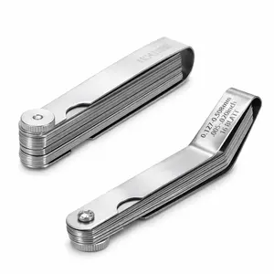 Feeler Gauges Set, 2 count Stainless Steel, 32 Straight & 16 Angled ,  Marked SAE/Metric, Spark Plug Gap Tool for Valves, Automotive, , Guitar (32 Straight & 16 Angled )