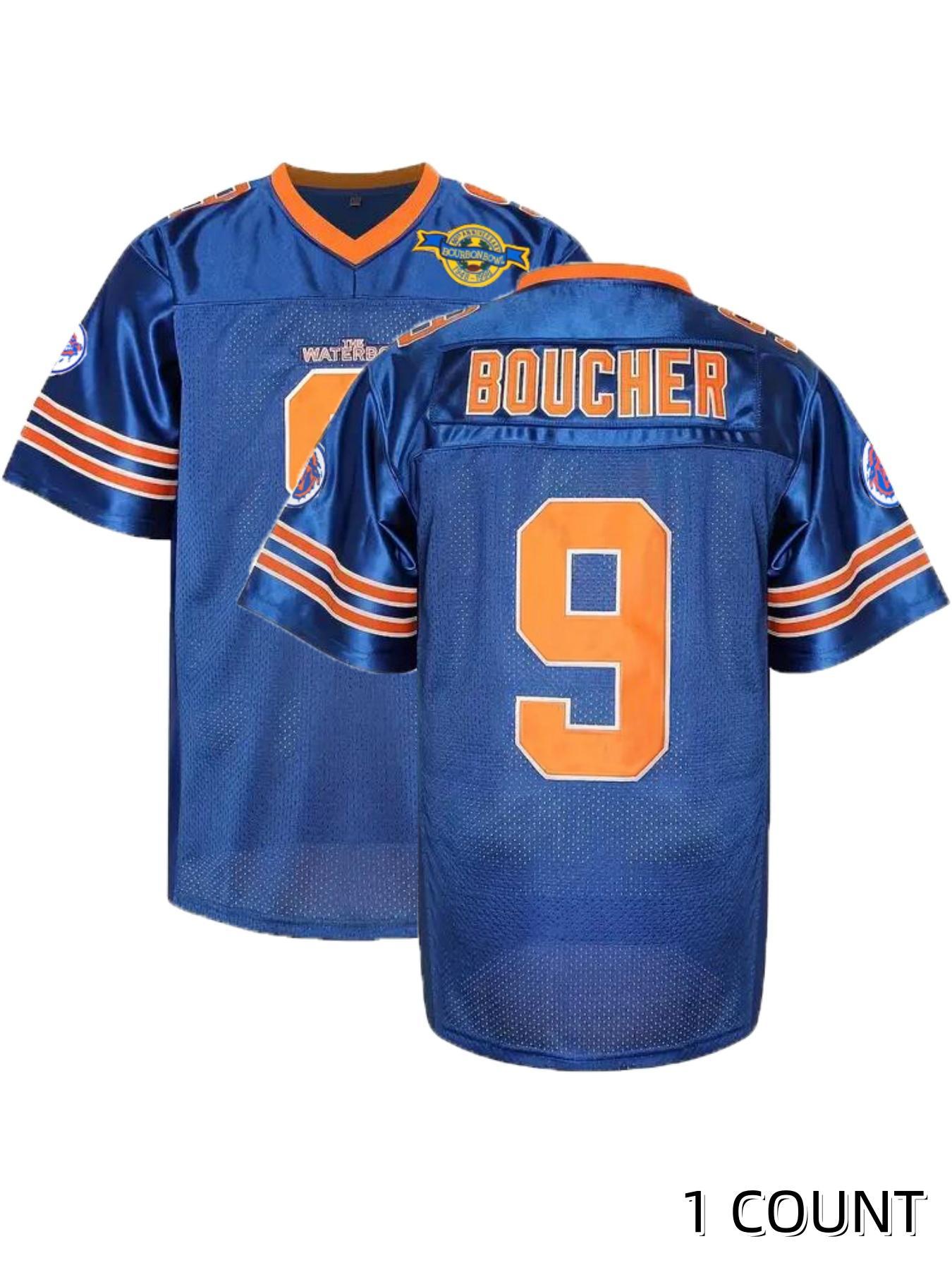 Men's Vintage American Football Jersey, Casual Loose Letter Embroidery Short Sleeve Football Top, Breathable Sports Jersey Shirts for Outdoor Training, Lightweight Jersey, Breathable Athletic Top