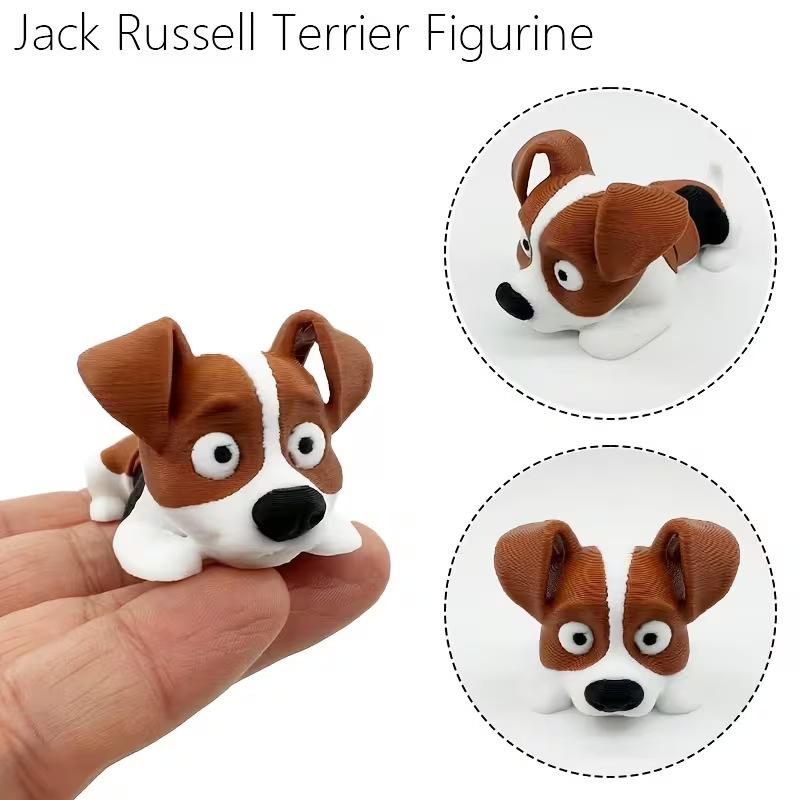 3D Printed Cute Dog Figurine Mini Desktop Ornament Pet Dog Model Decor Gift