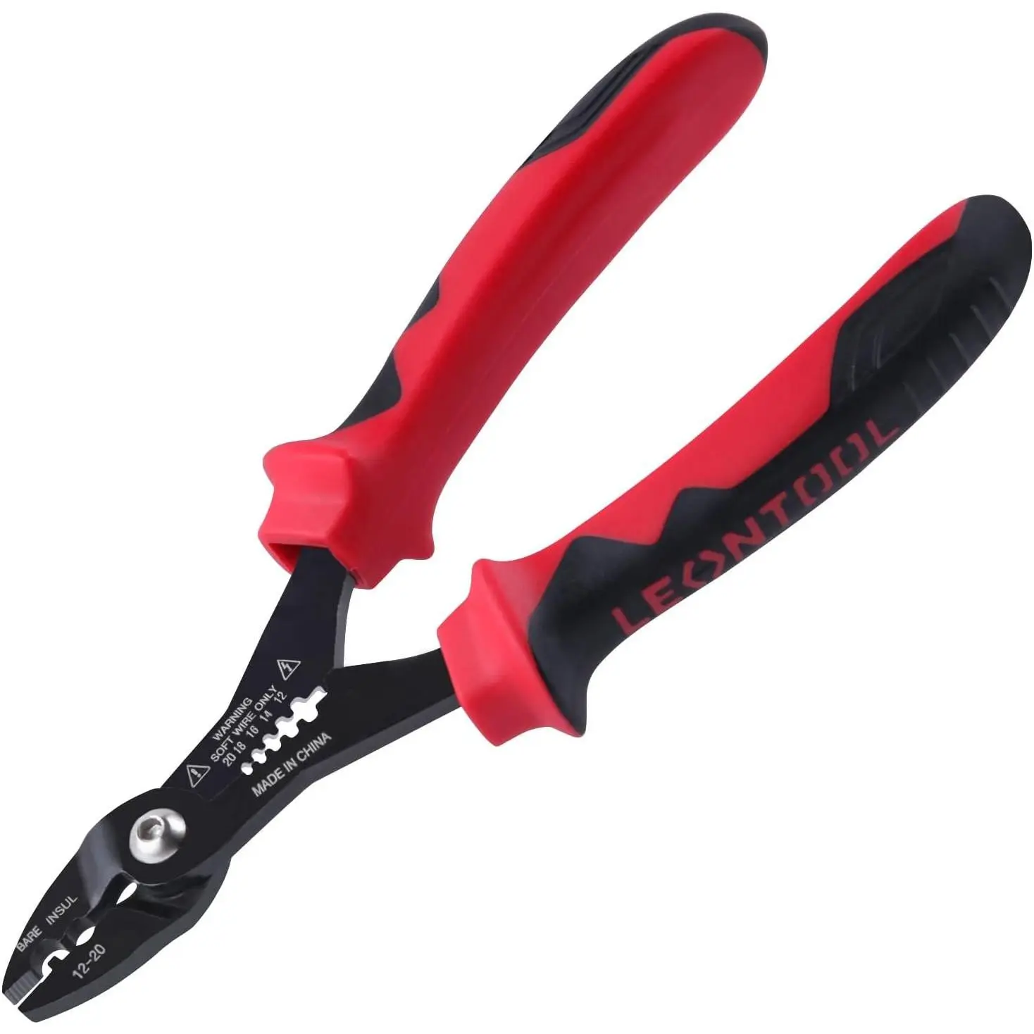 4-in-1 Multi Purpose Electricians Pliers, TPR Handle | 7" Compact Wire Stripper   Gripper, Tapered , Cr-V Steel, for 12-20 AWG Insulated & Non-Insulated Wires