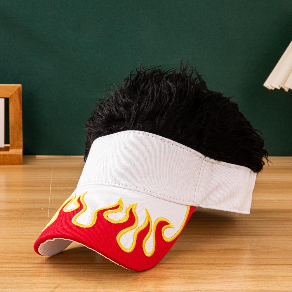 2026 New Flame Pattern Baseball Cap Embroidered Patch Design Multicolor Fluffy Faux Fur Hat