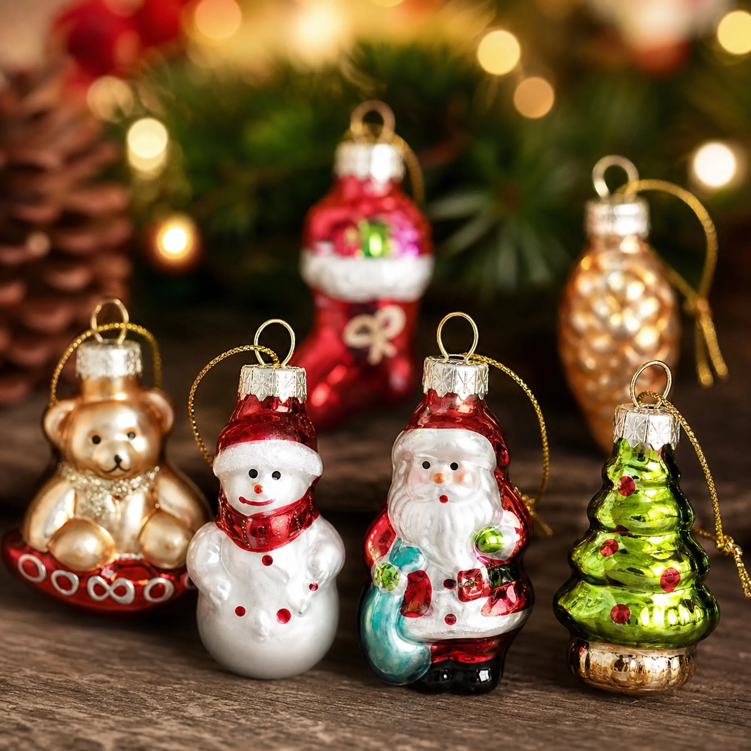 Christmas Atmosphere Painted Glass Ornament, Creative Glass Christmas Tree Decoration, Holiday Home Decor, Indoor Christmas Hanging Gift
