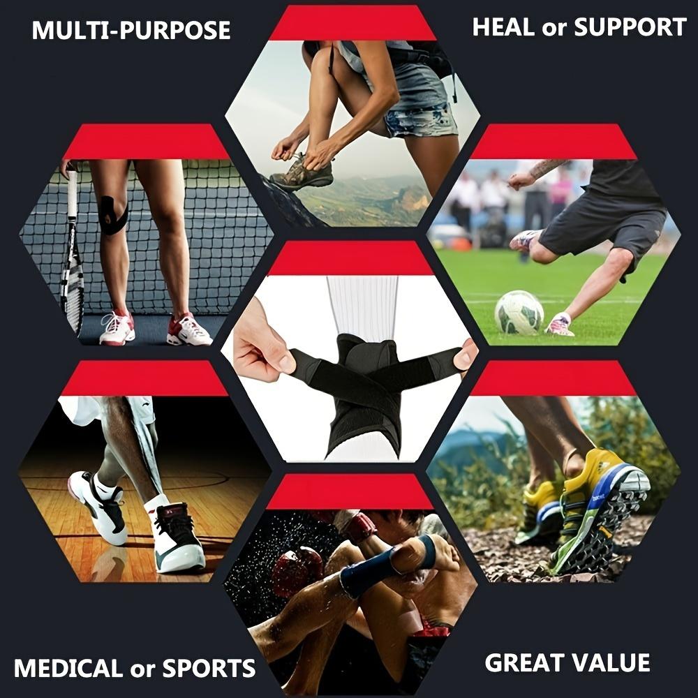 2pcs Adjustable Ankle Brace Compression Wrap For Sports, Running, Basketball, Volleyball - Foot Tendon Support For Anti-sprain Recovery - Breathable Fabric - For Men & Women - Ideal for Athletes & Fitness Enthusiasts - Perfect Gift for Injury Recovery