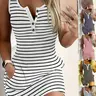 Women's Striped Print Tank Dress, Casual Sleeveless Short Dress for Summer, Ladies Clothes for Daily Wear, Beach Summer Dress