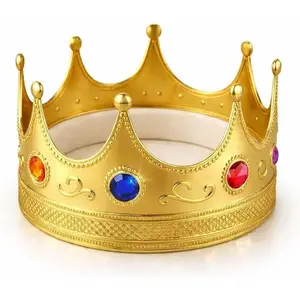 Adorox Gold Royal King Plastic Crown Prince Costume Accessory