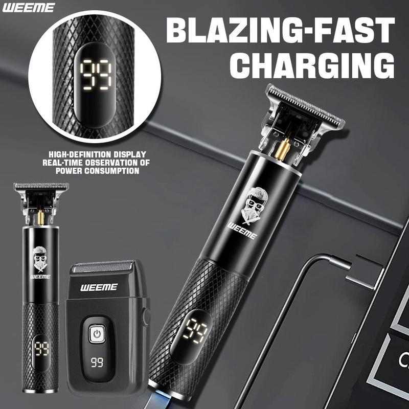 WEEME USB Rechargeable Hair Trimmer Kit, 1 Set Electric Hair Clipper with Accessories, Professional Beauty & Personal Care Product, Cordless Clippers, Hair Cutting Kit