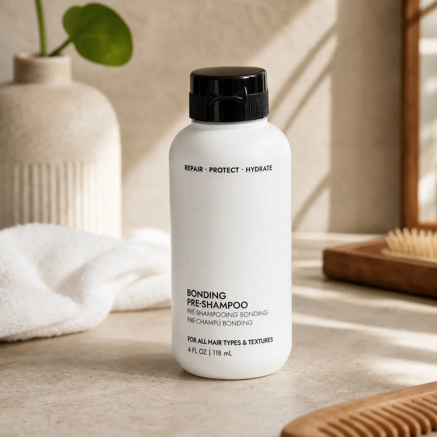 Pre-Shampoo Repair Treatment for Damaged Hair, Reduces Breakage & Frizz, Moisturizes & Adds Shine, Strengthens All Hair Types & Textures, Vegan & Cruelty-Free, 4 Fl Oz.